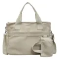 Sac Bandoulière en toile décontracté Sac à main beige à poches multiples pour femme - Blanc