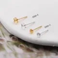 S925 Sterling Silver Flower Cup Earring Post Blank DIY Handmade Jewelry Accessories - DIY Earring Stud Setting (E055-3) / 1 Pair / Silver