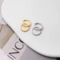 Boucles d'oreilles créoles en argent S925 zircone or et argent lot de deux bijoux tendance - Boucles d'Oreilles Cercles / Or blanc
