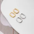 Boucles d'oreilles créoles ovales géométriques en argent S925 variante or et argent - Boucles d'Oreilles Ovales Géométriques / Or blanc