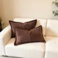 Bruin corduroy patchwork lendenkussen, zacht decoratief bankkussen voor thuis en op kantoor. - 30*50cm (Zonder kern) / Donker Koffie