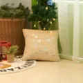 Weihnachten Schneeflocke Plüsch Sofa Kissenbezug, Champagner weicher Sofabezug Deko. - 45x45cm (Ohne Kern) / Beige