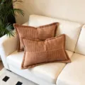 Braunes Kordsamt Patchwork Zierkissen minimalistisches Sofakissen Wohnzimmer Dekoration Stil - Neues Braun