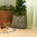Weihnachten Schneeflocke Plüsch Kissenbezug dunkelgrau weiche dekorative Sofakissen Hülle - Grau