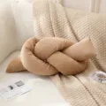 Nordic style knot throw pillow, soft Dutch velvet handmade decorative cushion for sofa bed. - Light Coffee