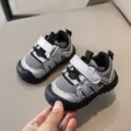 Scarpe da camminata per bambini in rete dettaglio, sneakers con suola morbida antiscivolo. - Taglia 16 (Lunghezza Interna 12cm) / Nero