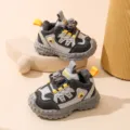 Toddler mesh breathable sneakers for baby boys and girls, non-slip infant walking shoes. - Size 26 (Inner Length 16.5cm) / Gray