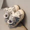 Scarpe primi passi bambino suola morbida sneakers bimbo autunno nuove scarpe casual con stella - Bianco avorio