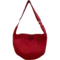 Rote Nylon Halbmond Umhängetasche, große Kapazität Crossbody Bag für mode Alltag Pendeln. - Mit Anhänger / Rot