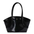 Schwarze Lackleder-Tote-Bag für Damen, stilvolle Handtasche mit grossem Fassungsvermögen. - Glänzendes Schwarz