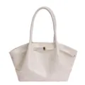 Sac cabas blanc élégant pour femme, grand sac à épaule bandoulière pour bureau et travail. - Blanc Brillant