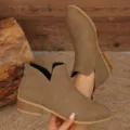 Stilvolle Damen Stiefeletten mit niedrigem Blockabsatz und spitzem Zeh für den Herbst. - 36 / Braun