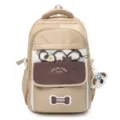 Beigefarbener Schulrucksack mit grossem Fassungsvermoegen fuer Damen, koreanischer Stil - Khaki