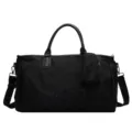 Schwarze Nylon Reisetasche große Kapazität Sport Fitness Gym Tasche mit kleinem Beutel. - Schwarz