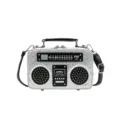Neuheit Ghettoblaster Umhängetasche, glänzende Glitzer Handtasche mit verstellbarem Gurt. - Silber