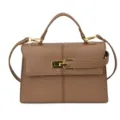 Borsa a tracolla marrone da donna, elegante borsa in pelle PU con chiusura chic. - Taglia L / Kaki