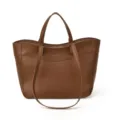 Elegante braune Leder-Tragetasche für Damen, große Freizeittasche als Schultertasche. - Braun