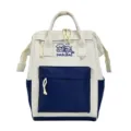 Freizeitorientierter Canvas-Rucksack für Damen in Blockfarben, leicht und grosse Kapazität. - Mit Anhänger / Blau