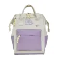 Japanischer Stil colorblock großer Kapazität Segeltuch Rucksack für Damen Schultasche - Mit Anhänger / Lila