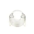 Clear Acrylic Crescent Handbag Transparent Round Handle Gold Chain Crossbody Variant - Clear