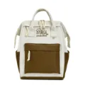 Beige brauner Farbblock Canvas Rucksack, Grosse Kapazitaet Schultasche Variante Damen - Khaki