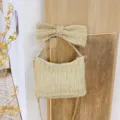Modische strohgewebte Umhängetasche für Damen Sommer schicke Schleife Design Kette Kette. - Khaki