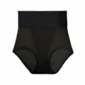 Women high waist tummy control shaping briefs seamless mesh slimming underwear black item - S / Bottoms / Black