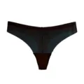 Seamless breathable mesh thong panties for women, comfortable low-waist daily wear detail. - S / Bottoms / Black