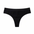 Tanga nero monocolore da donna sexy senza cuciture traspirante biancheria taglie forti - Taglia S / Pantaloni e gonne / Nero