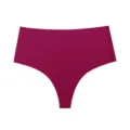 Solid color mid-rise seamless women's thong underwear for daily wear and sports fitness - S / Bottoms / Dark Red