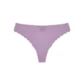 Women seamless low waist thong panties athletic breathable scalloped edge underwear lavender - S / Bottoms / Purple