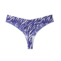 Women low waist purple zebra print thong sexy seamless ice silk breathable thong underwear - S / Bottoms / Purple