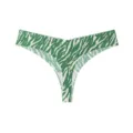 Green zebra print women seamless low waist ice silk thong breathable quick dry underwear - S / Bottoms / Light Green