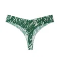 Green zebra print women's low-waist seamless ice silk thong underwear, breathable & quick dry. - Dark Green