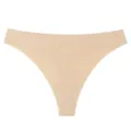 Seamless nude thong low-waist underwear with cute heart detail for women yoga sports - S / Nude