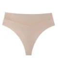 Perizoma senza cuciture nude vita media V-rete seta di ghiaccio donna lingerie sexy yoga - colore fagiolo rosso