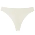 Women Low Waist Seamless Thong Yoga Sport Solid Color Breathable Comfortable Underwear - S / White