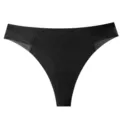 Women's seamless low-waist thong, solid black athletic yoga underwear for daily comfort. - S / Black