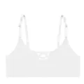 White seamless women bralette with adjustable straps and front cutout design for daily comfort. - S / Tops / White