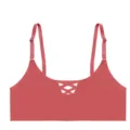 Women seamless sports bralette pink V-neck cutout adjustable straps comfortable daily underwear - S / Tops / Brick Red