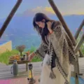 Ethno-Stil Strick Poncho Umhang Cape Cardigan fuer Damen, ideal fuer Reisen und Outdoor. - Nr. 8 Weiß-Grau / 105–130 cm
