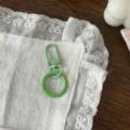 Green spring gate ring keychain and clasp set, ideal for DIY handmade accessories and bag charms. - Green