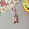 Cute funny cartoon silly fish keychain pendant, creative bag charm ornament for best friends. - Aggrieved Pink