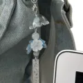 Jasmine wind chime maple leaf phone pendant bag charm cute aesthetic keychain accessory - Ice Style