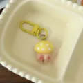 Cute candy color mushroom butt keychain funny cartoon dopamine bag pendant accessory - Yellow