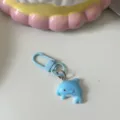 Blue dolphin keychain cute animal bag charm pendant metal keyring accessory for women girls - Dolphin