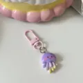 Cute Cartoon Jellyfish Keyring Pink Metal Hook Pendant Bag Accessory Cute Style Gift - Jellyfish
