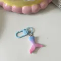 Cute gradient mermaid tail keychain bag pendant pastel pink blue keyring accessory gift - Mermaid Iridescent
