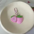 Simpatico portachiavi fragola rosa ciondolo frutta ciondolo morbido borsa accessorio dono - Fragola Rosa Chiaro