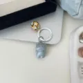 Adorable grey cat keychain with bell pendant, cute cartoon bag charm for student gift. - Gray Cat